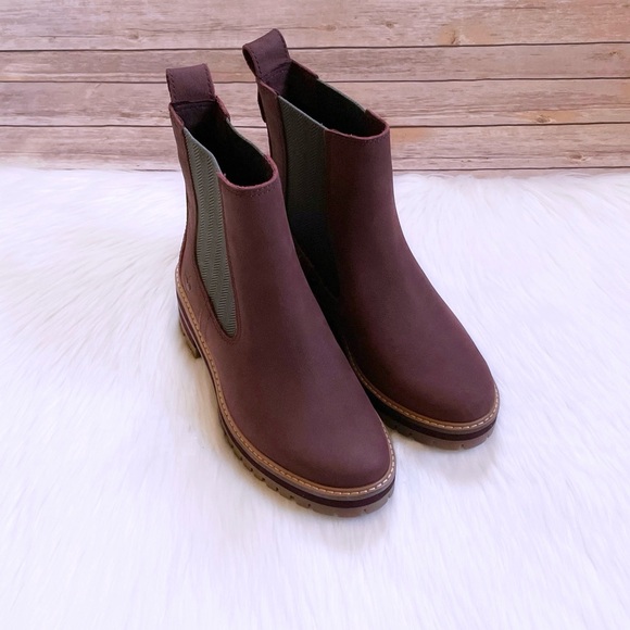 Timberland Courmayeur Valley Chelsea Burgundy Boots - Picture 5 of 7